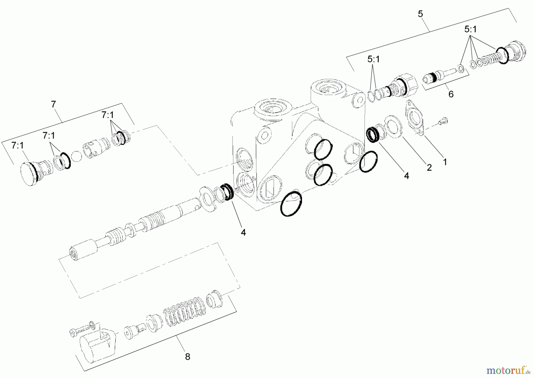  Compact Utility Attachments 23163 - Toro Backhoe, Dingo Compact Utility Loader (SN: 290000001 - 290999999) (2009) VALVE SECTION ASSEMBLY NO. 108-5695