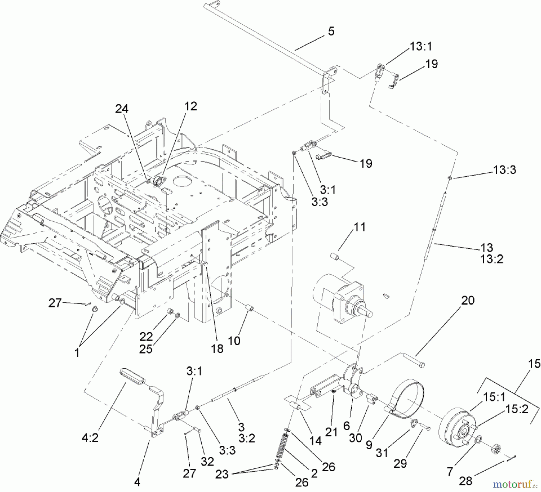  Zerto-Turn Mäher 74262TE (Z500) - Toro Z Master Mower, 152cm TURBO FORCE Side Discharge Deck (SN: 260000001 - 260999999) (2006) BRAKE AND WHEEL HUB ASSEMBLY