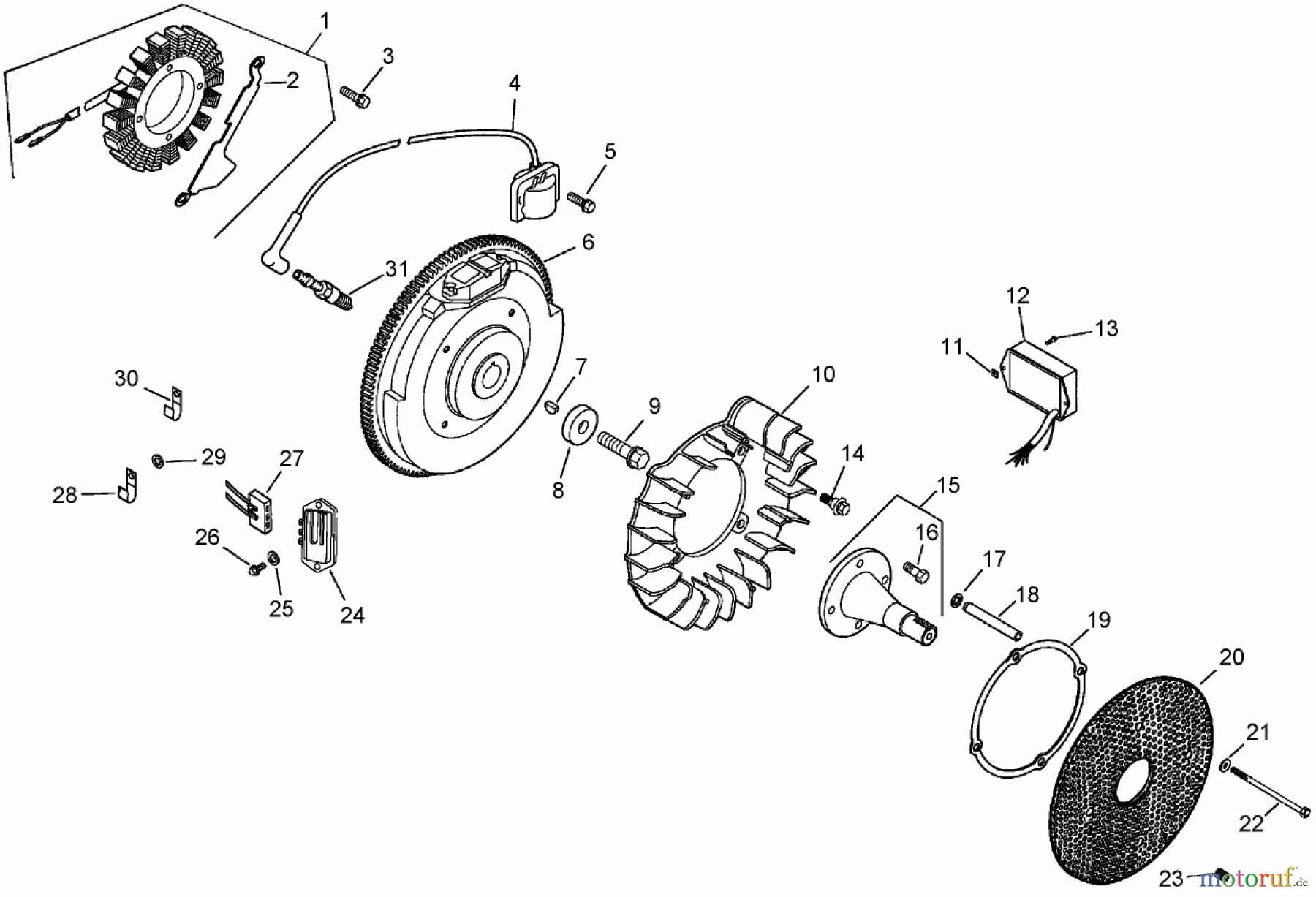  Zerto-Turn Mäher 74262TE (Z500) - Toro Z Master Mower, 152cm TURBO FORCE Side Discharge Deck (SN: 260000001 - 260999999) (2006) IGNITION AND ELECTRICAL ASSEMBLY KOHLER CH750-0010