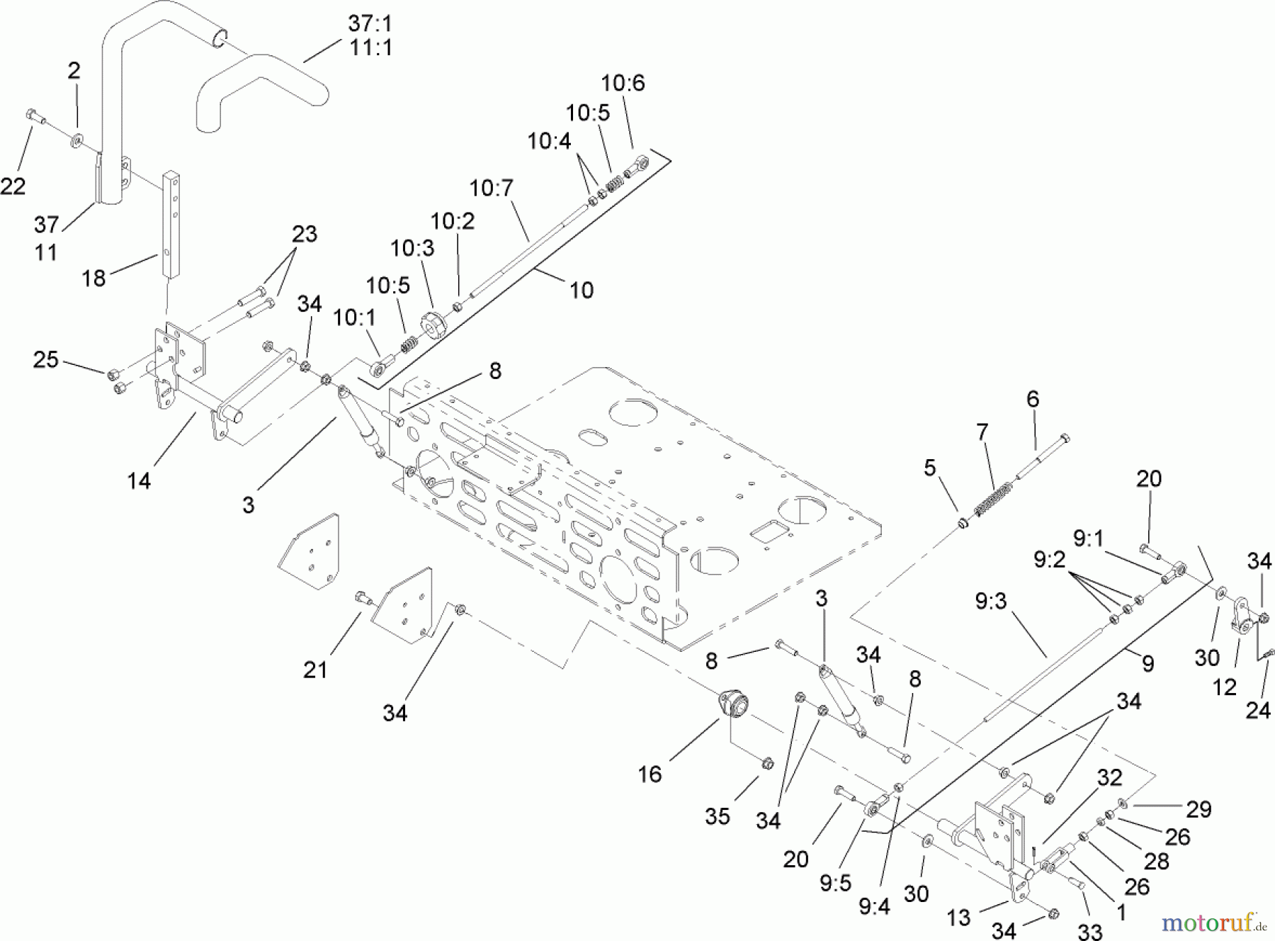  Zerto-Turn Mäher 74262TE (Z500) - Toro Z Master Mower, 152cm TURBO FORCE Side Discharge Deck (SN: 260000001 - 260999999) (2006) STEERING CONTROL ASSEMBLY