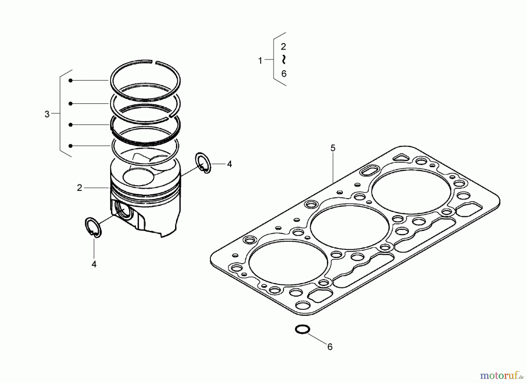  Zerto-Turn Mäher 74264TE (Z580-D) - Toro Z Master Mower, 132cm TURBO FORCE Side Discharge Deck (SN: 280000001 - 280999999) (2008) PISTON KIT