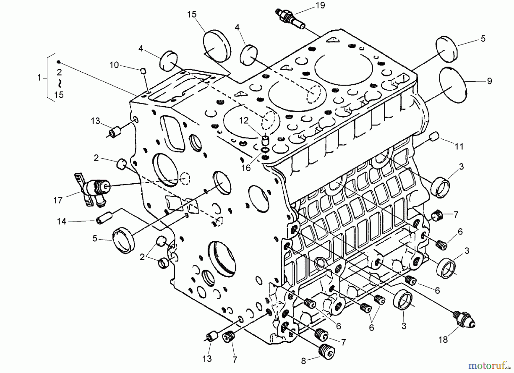  Zerto-Turn Mäher 74264TE (Z593-D) - Toro Z Master Mower, 132cm TURBO FORCE Side Discharge Deck (SN: 270000001 - 270999999) (2007) CRANKCASE ASSEMBLY