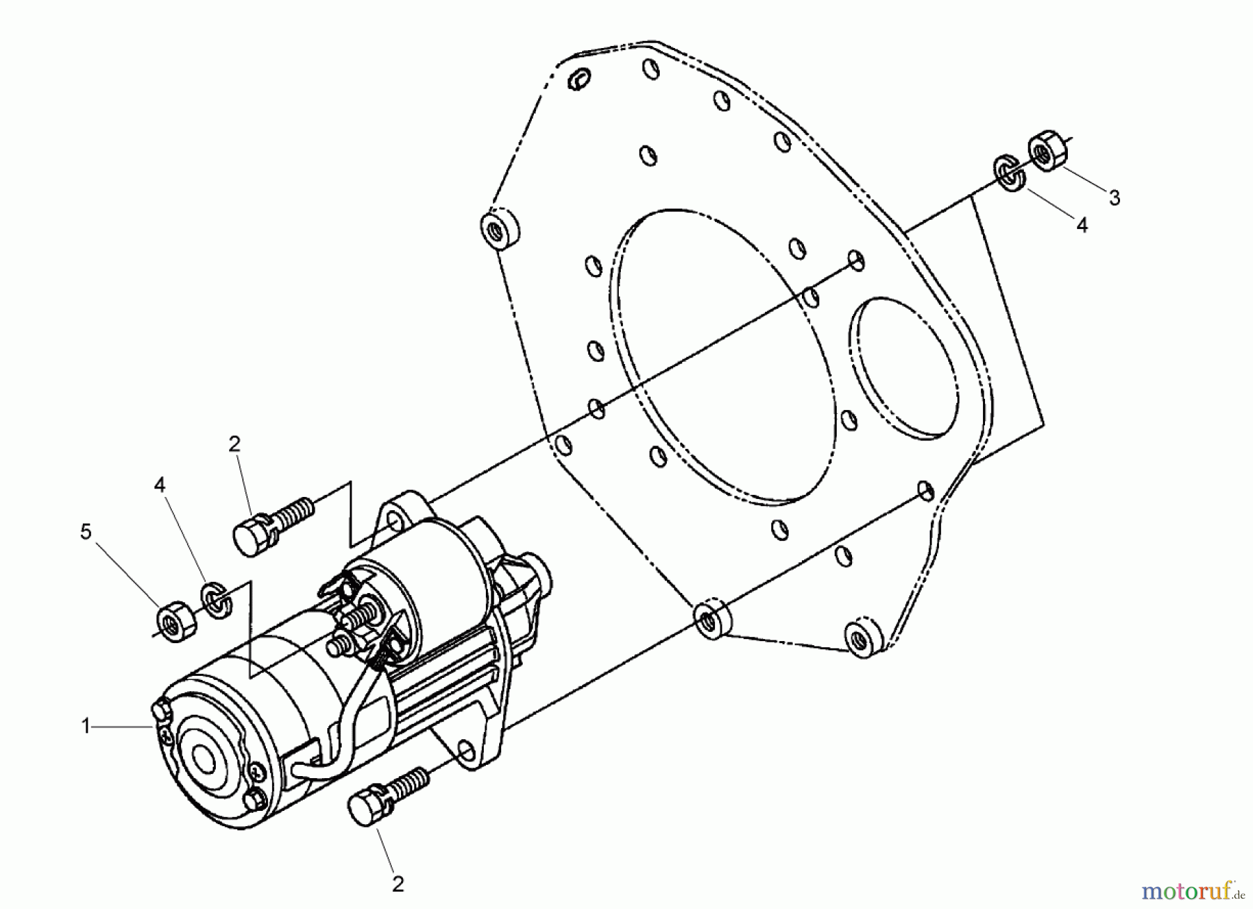  Zerto-Turn Mäher 74264TE (Z593-D) - Toro Z Master Mower, 132cm TURBO FORCE Side Discharge Deck (SN: 270000001 - 270999999) (2007) STARTER INSTALLATION ASSEMBLY