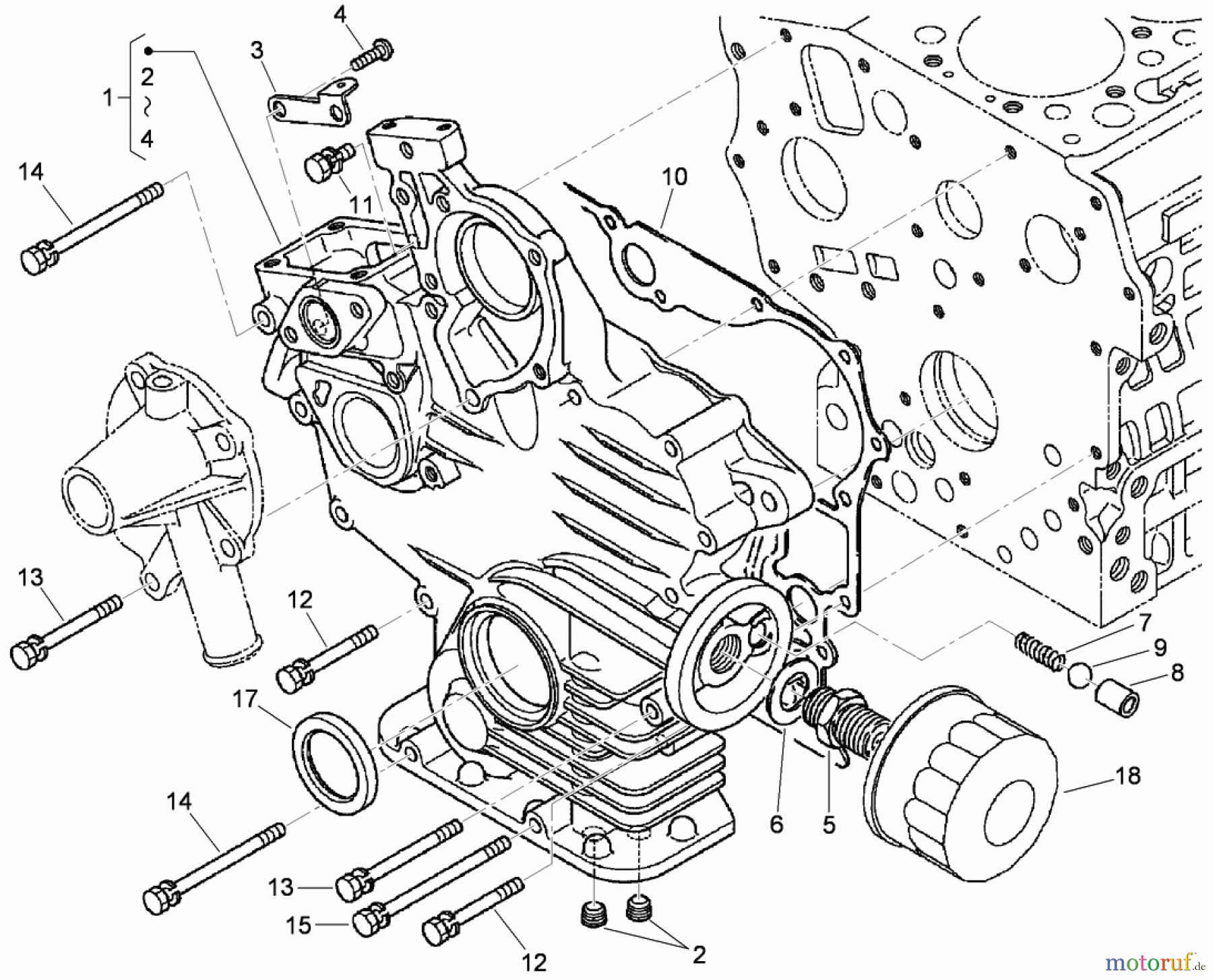  Zerto-Turn Mäher 74265TE (Z580-D) - Toro Z Master Mower, 152cm TURBO FORCE Side Discharge Deck (SN: 311000001 - 311999999) (2011) GEAR CASE AND OIL FILTER CARTRIDGE ASSEMBLY