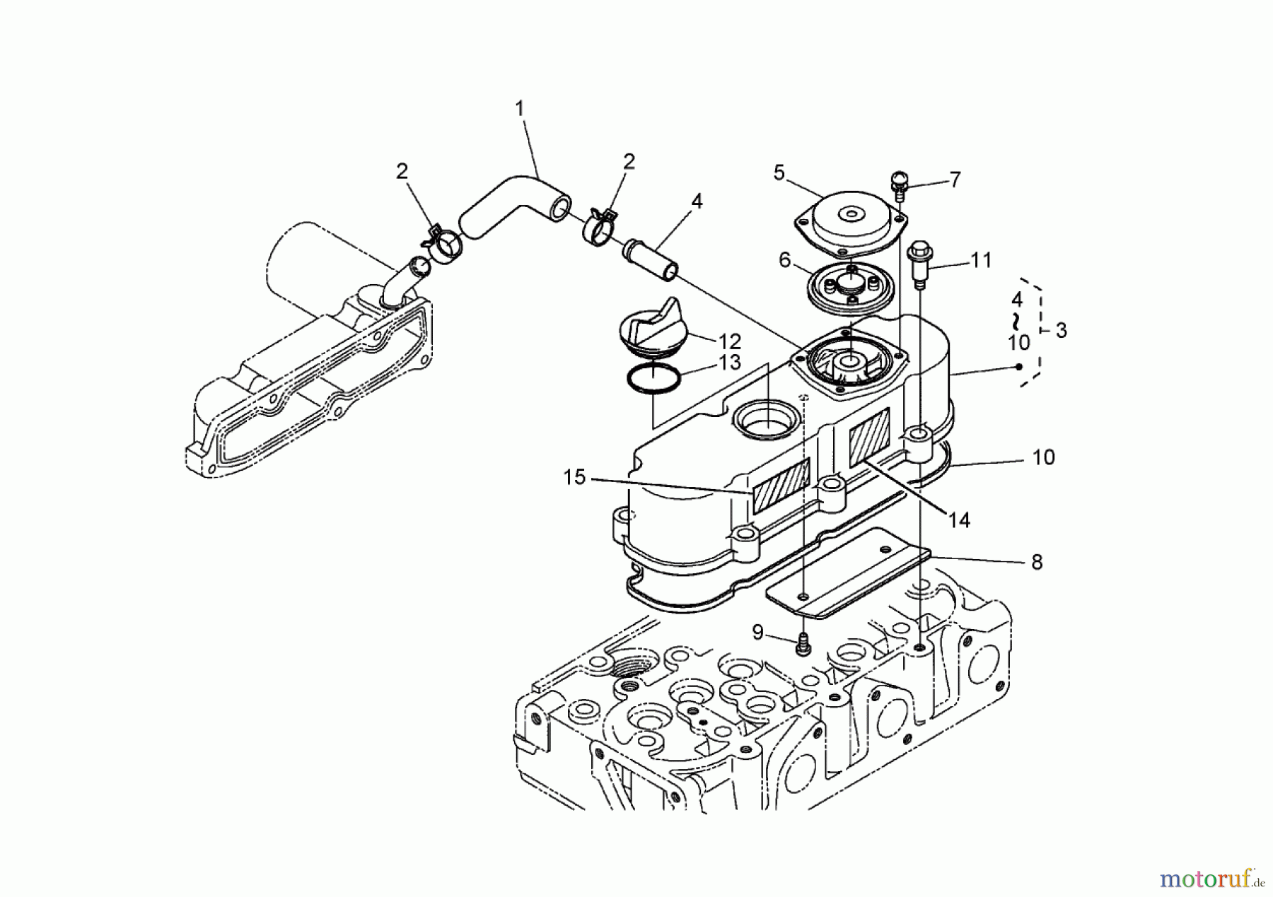  Zerto-Turn Mäher 74265TE (Z593-D) - Toro Z Master Mower, 152cm TURBO FORCE Side Discharge Deck (SN: 260000001 - 260999999) (2006) HEAD COVER ASSEMBLY