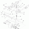 Zerto-Turn Mäher 74268 (Z597-D) - Toro Z Master Mower, 60" TURBO FORCE Side Discharge Deck (SN: 260000001 - 260999999) (2006) Spareparts CASTER AND Z STAND ASSEMBLY