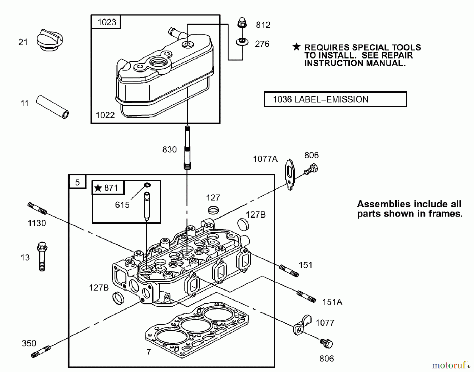  Zerto-Turn Mäher 74268TE (Z597-D) - Toro Z Master Mower, 152cm TURBO FORCE Side Discharge Deck (SN: 240000001 - 240999999) (2004) CYLINDER HEAD ASSEMBLY