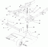 Zerto-Turn Mäher 74269 (Z597-D) - Toro Z Master Mower, 72" TURBO FORCE Side Discharge Deck (SN: 270000001 - 270000300) (2007) Spareparts CASTER AND Z STAND ASSEMBLY