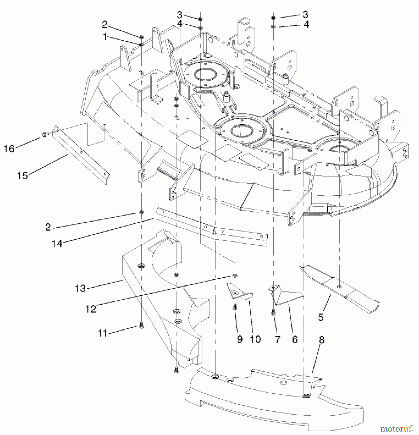  Zerto-Turn Mäher 74270 (Z147) - Toro Z Master Mower, 112cm SFS Side Discharge Deck (SN: 210000001 - 210999999) (2001) DECK RECYCLER ASSEMBLY