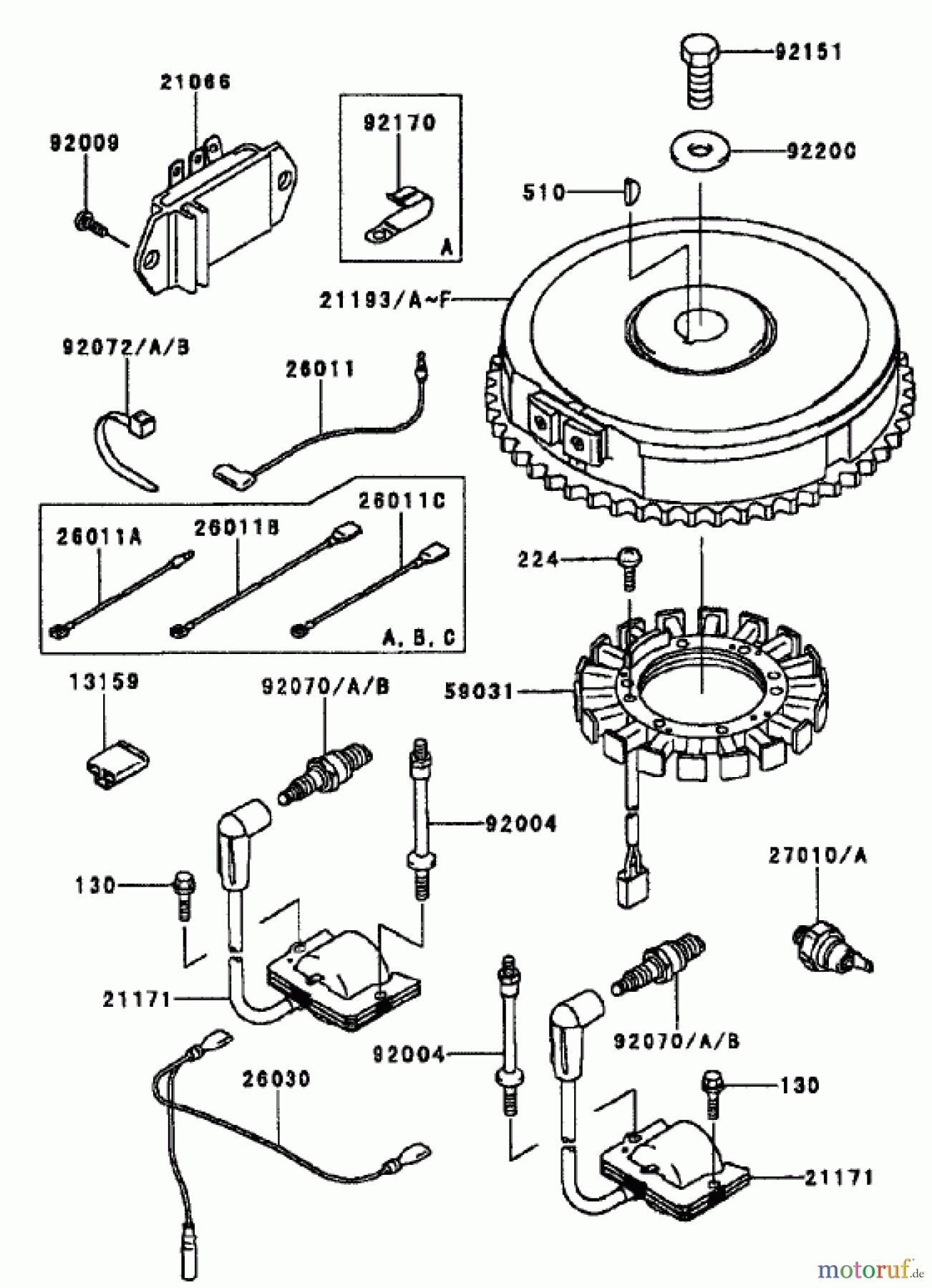  Zerto-Turn Mäher 74270 (Z147) - Toro Z Master Mower, 112cm SFS Side Discharge Deck (SN: 210000001 - 210999999) (2001) ELECTRIC EQUIPMENT ASSEMBLY KAWASAKI FH500V-DS10