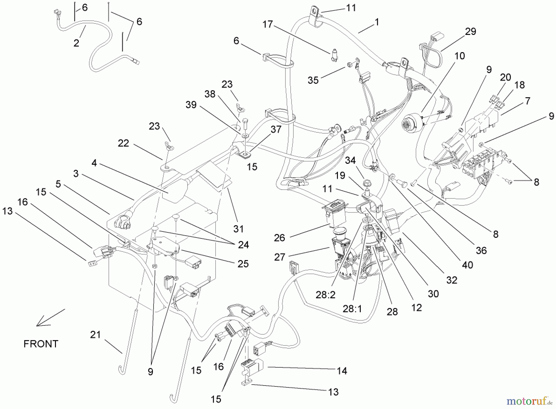  Zerto-Turn Mäher 74279TE (Z580-D) - Toro Z Master Mower, 52 Rear Discharge Deck (SN: 280000001 - 280999999) (2008) ELECTRICAL ASSEMBLY