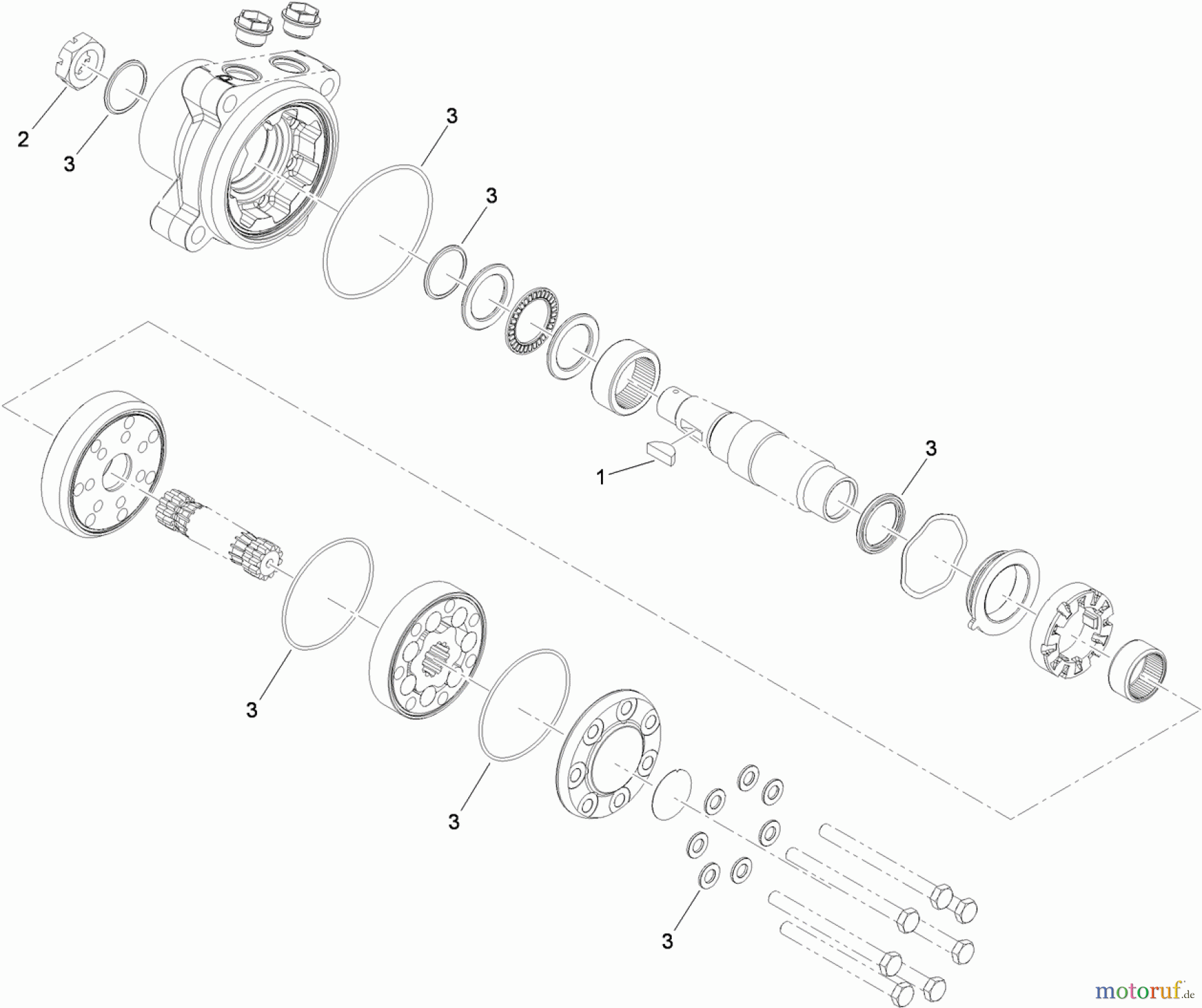  Zerto-Turn Mäher 74279TE (Z580-D) - Toro Z Master Mower, 52 Rear Discharge Deck (SN: 310000001 - 310999999) (2010) HYDRAULIC MOTOR ASSEMBLY NO. 112-8358 (CW)