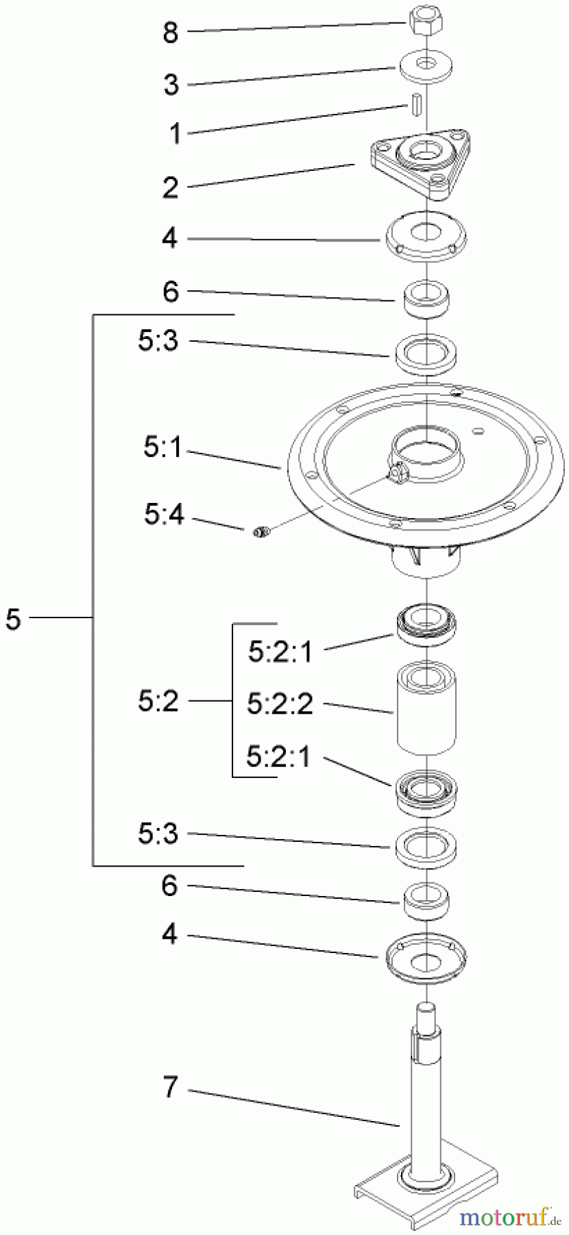  Zerto-Turn Mäher 74279TE (Z593-D) - Toro Z Master Mower, 52 Rear Discharge Deck (SN: 270000001 - 270999999) (2007) SPINDLE ASSEMBLY NO. 108-7713