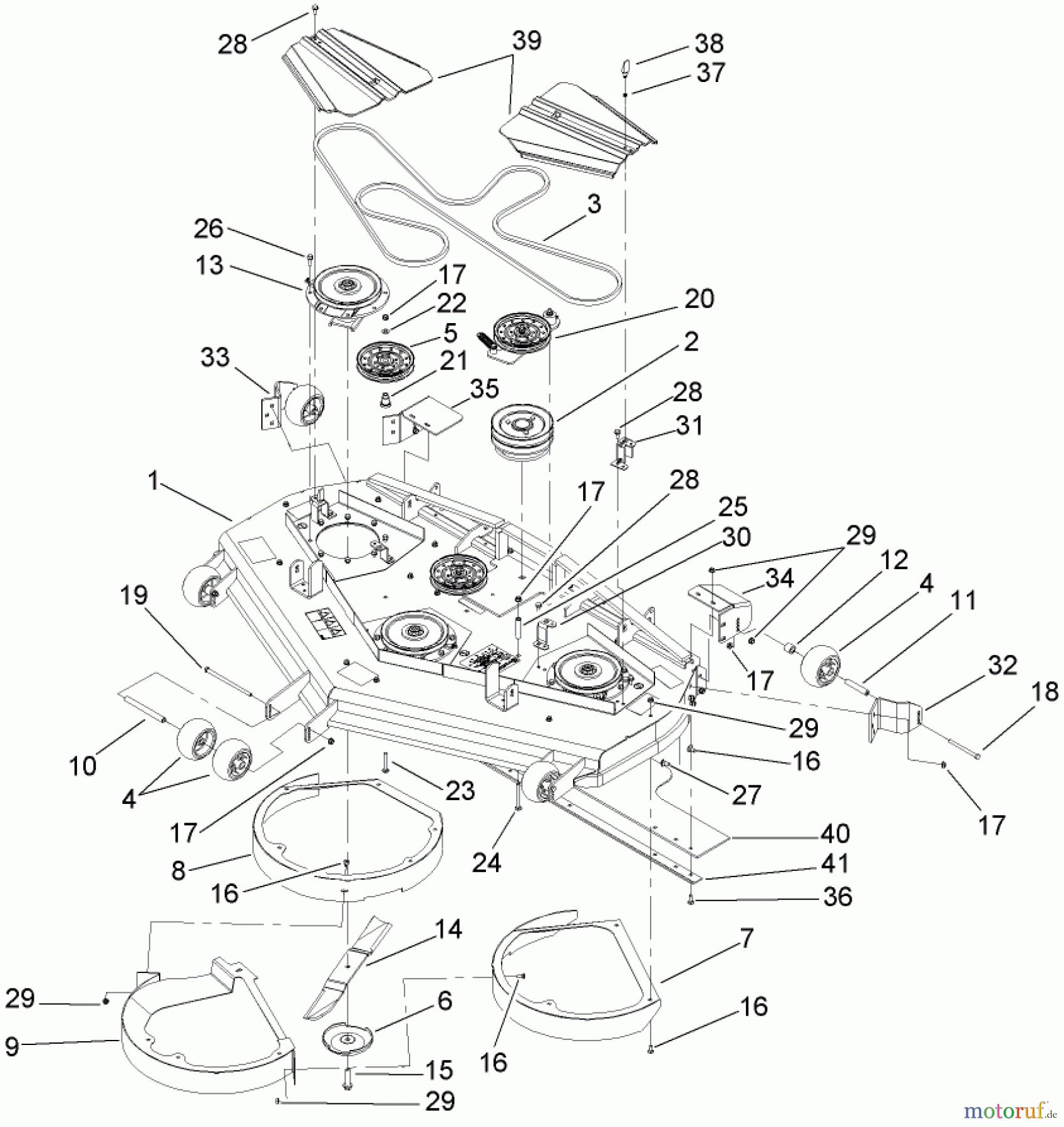  Zerto-Turn Mäher 74280TE (Z597-D) - Toro Z Master Mower, 62 Rear Discharge Deck (SN: 260000001 - 260999999) (2006) DECK ASSEMBLY