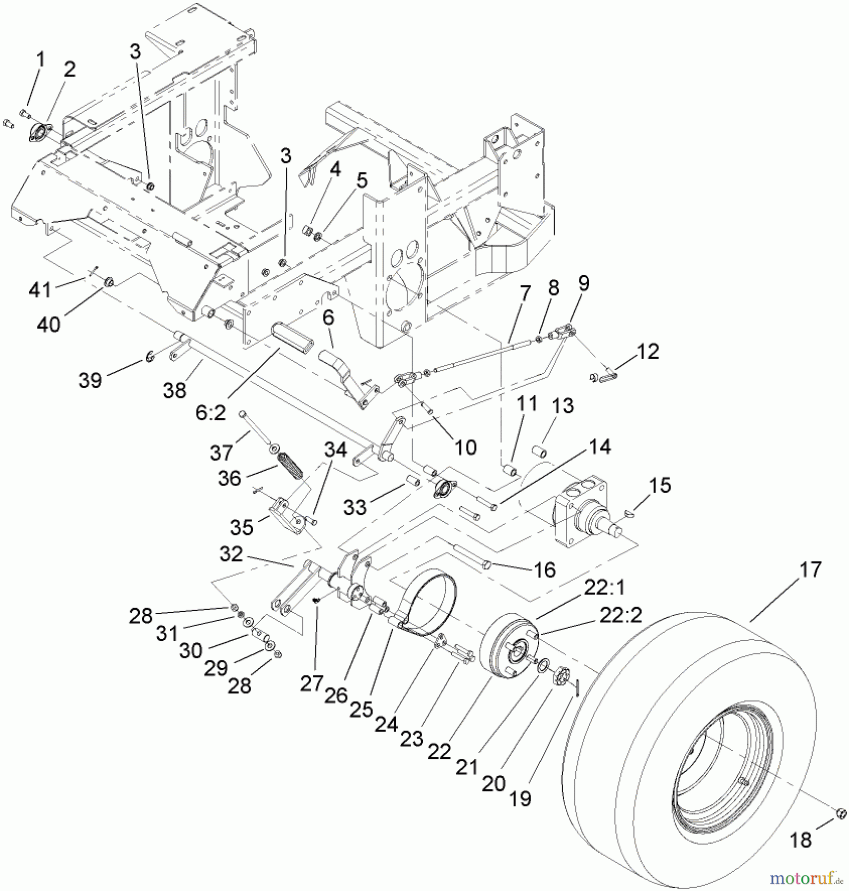  Zerto-Turn Mäher 74280TE (Z597-D) - Toro Z Master Mower, 62 Rear Discharge Deck (SN: 260000001 - 260999999) (2006) WHEEL AND BRAKE ASSEMBLY