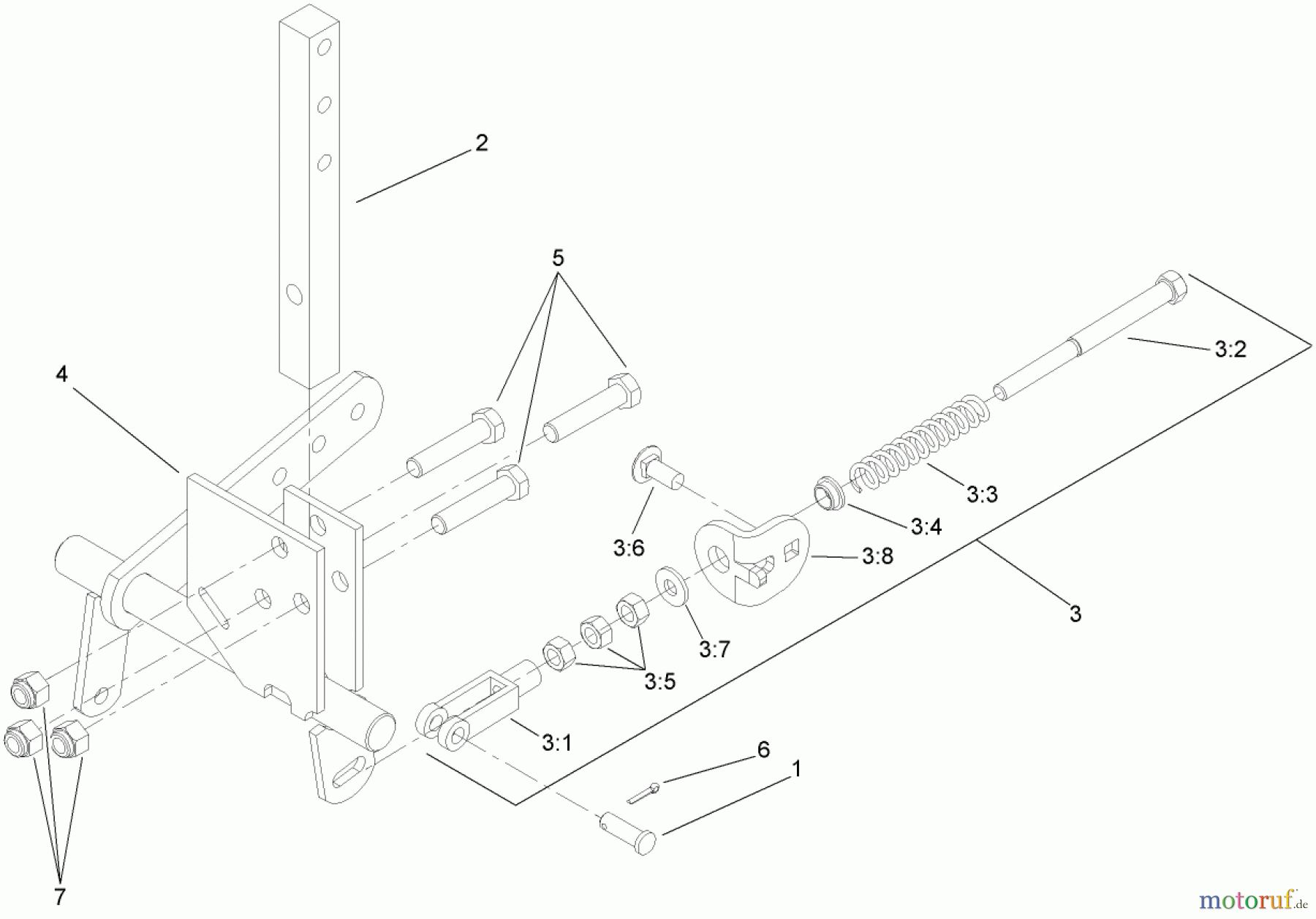  Zerto-Turn Mäher 74280TE (Z597-D) - Toro Z Master Mower, 62 Rear Discharge Deck (SN: 270000001 - 270999999) (2007) LH MOTION CONTROL ASSEMBLY NO. 109-3979