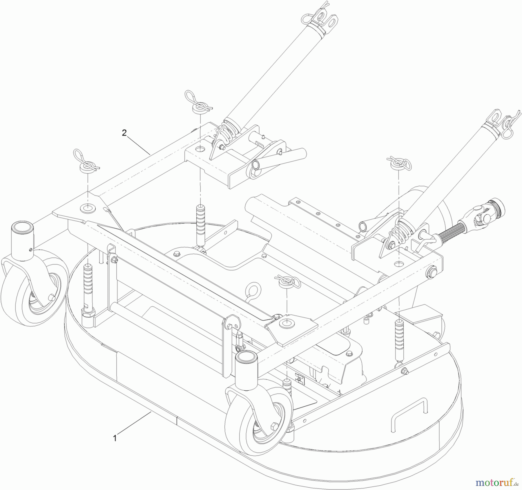  Zerto-Turn Mäher 74310 - Toro Z Master 8000 Series Riding Mower, with 42in Direct-Collect Cutting Unit (SN: 314000001 - 314999999) (2014) DECK MOUNTING ASSEMBLY