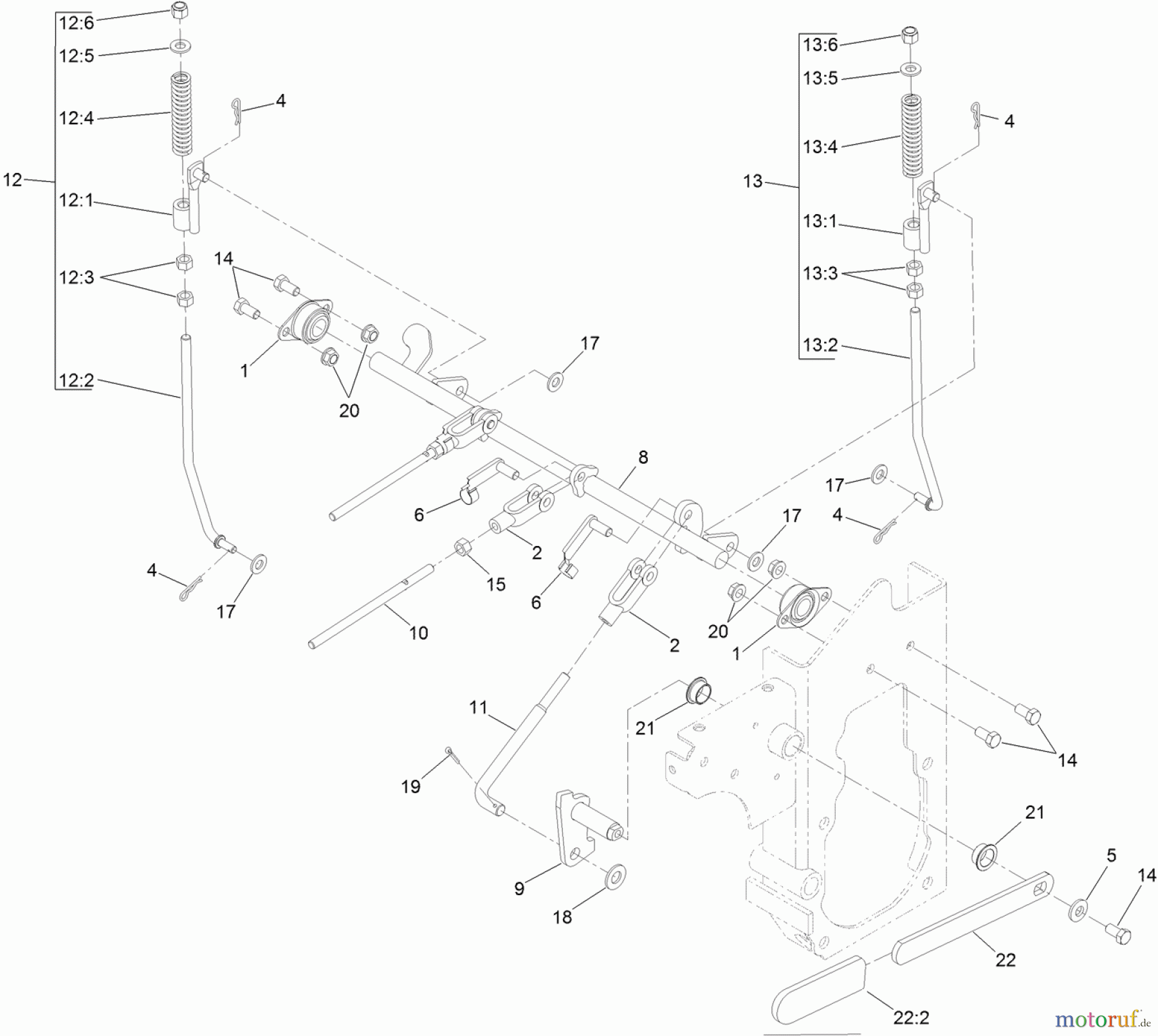  Zerto-Turn Mäher 74310 - Toro Z Master 8000 Series Riding Mower, with 42in Direct-Collect Cutting Unit (SN: 314000001 - 314999999) (2014) PARKING BRAKE ASSEMBLY