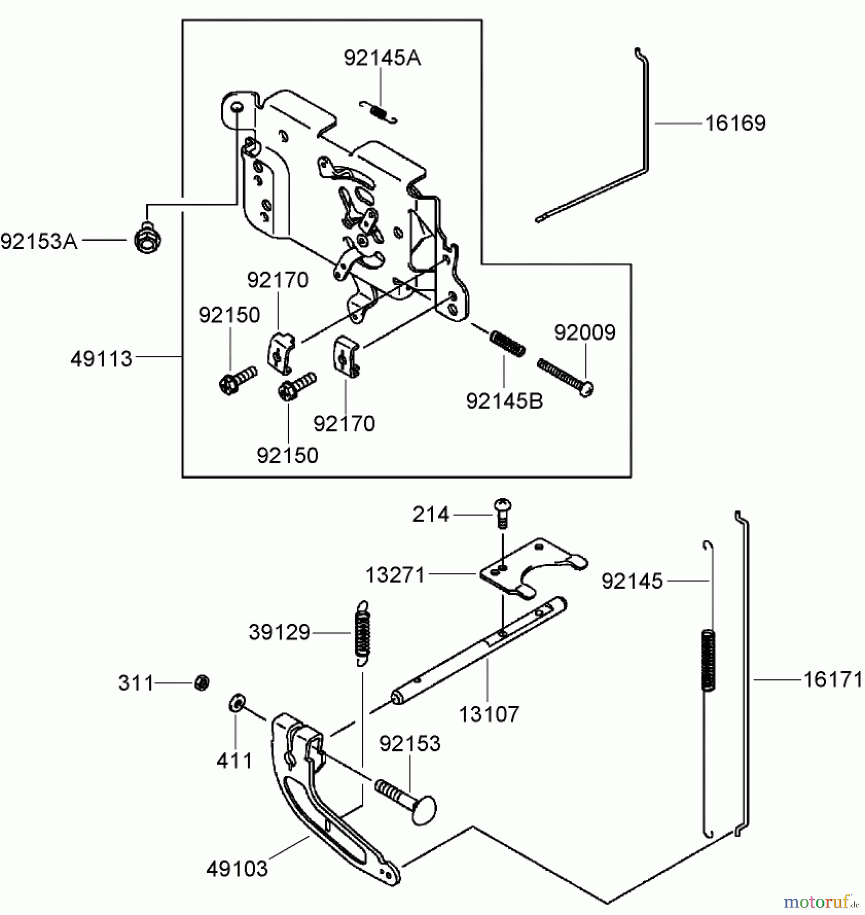  Zerto-Turn Mäher 74408TE (Z334) - Toro Z Master Mower, 86cm 7-Gauge Side Discharge Deck (SN: 270000701 - 270999999) (2007) CONTROL EQUIPMENT ASSEMBLY KAWASAKI FH580V-AS50-R