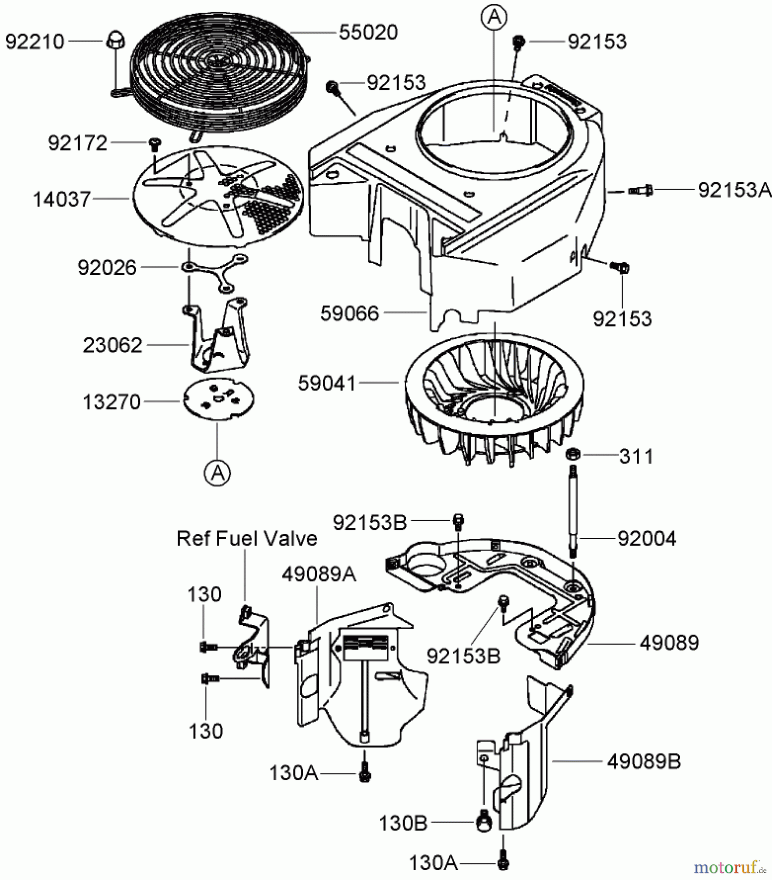  Zerto-Turn Mäher 74408TE (Z334) - Toro Z Master Mower, 86cm 7-Gauge Side Discharge Deck (SN: 270000701 - 270999999) (2007) COOLING EQUIPMENT ASSEMBLY KAWASAKI FH580V-AS50-R