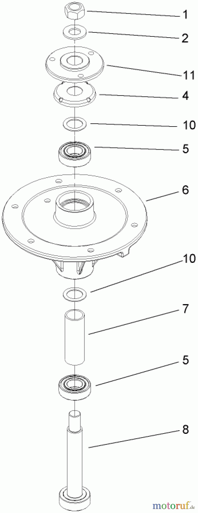  Zerto-Turn Mäher 74408TE (Z300) - Toro Z Master Mower, 86cm 7-Gauge Side Discharge Deck (SN: 280000001 - 280999999) (2008) SPINDLE ASSEMBLY NO. 114-0459