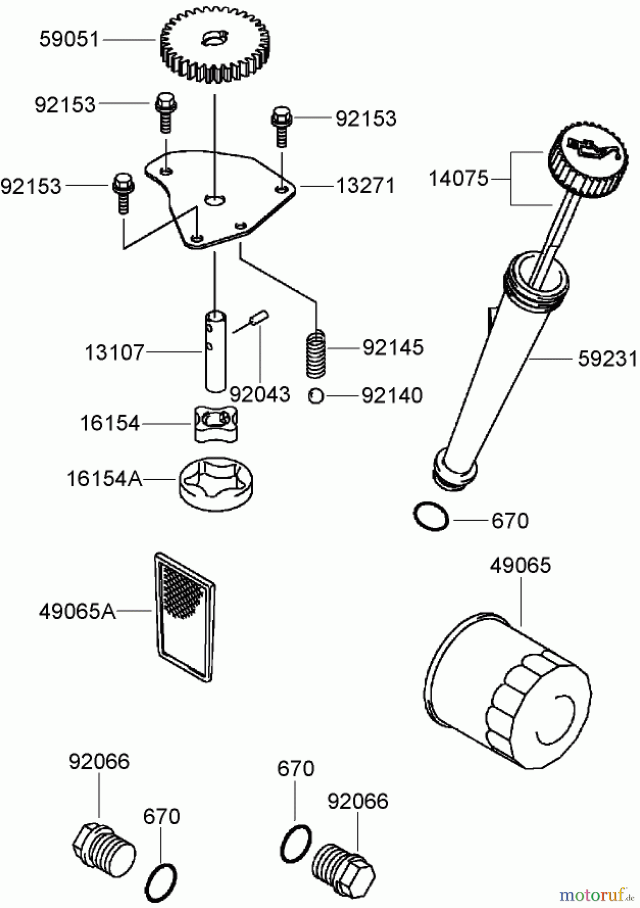  Zerto-Turn Mäher 74409TE (Z340) - Toro Z Master Mower, 102cm 7-Gauge Side Discharge Deck (SN: 270000701 - 270999999) (2007) LUBRICATION EQUIPMENT ASSEMBLY KAWASAKI FH580V-AS50-R