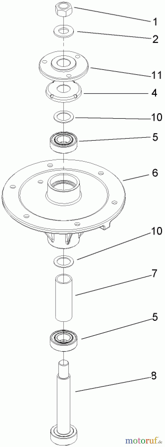  Zerto-Turn Mäher 74409TE (Z340) - Toro Z Master Mower, 102cm 7-Gauge Side Discharge Deck (SN: 270000701 - 270999999) (2007) SPINDLE ASSEMBLY NO. 114-0460