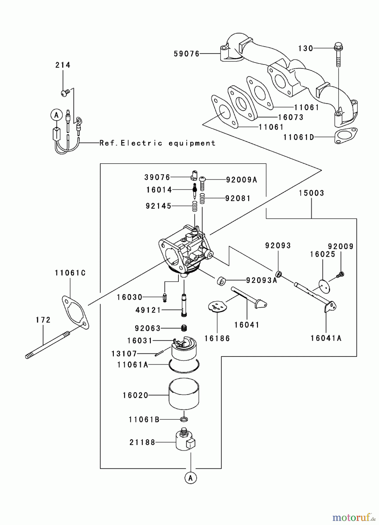  Zerto-Turn Mäher 74411TE (Z149) - Toro Z Master Mower, 112cm SFS Side Discharge Deck (SN: 250000001 - 250999999) (2005) CARBURETOR ASSEMBLY  KAWASAKI FH580V AS29