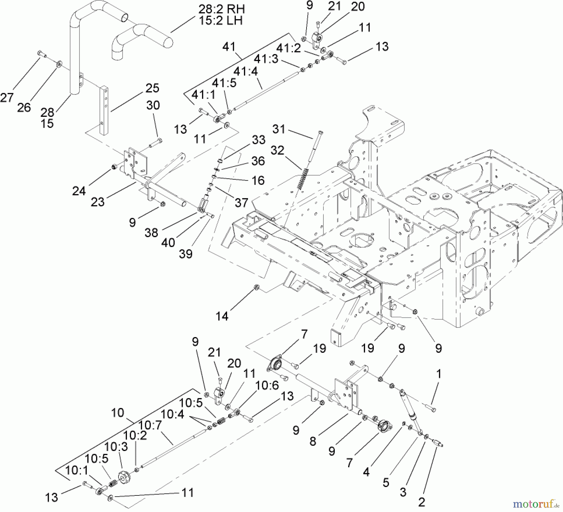  Zerto-Turn Mäher 74411TE (Z149) - Toro Z Master Mower, 112cm SFS Side Discharge Deck (SN: 250000001 - 250999999) (2005) MOTION CONTROL ASSEMBLY