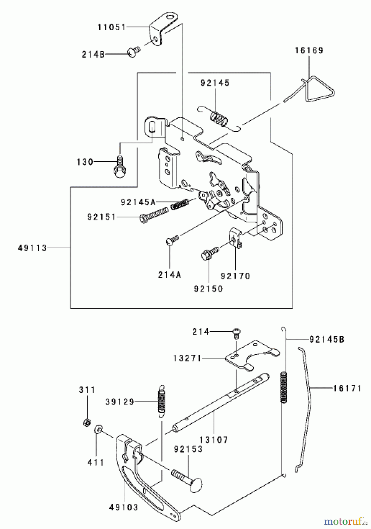  Zerto-Turn Mäher 74416TE (Z453) - Toro Z Master Mower, 132cm TURBO FORCE Side Discharge Deck (SN: 260000001 - 260999999) (2006) CONTROL EQUIPMENT ASSEMBLY KAWASAKI FH680V-AS21