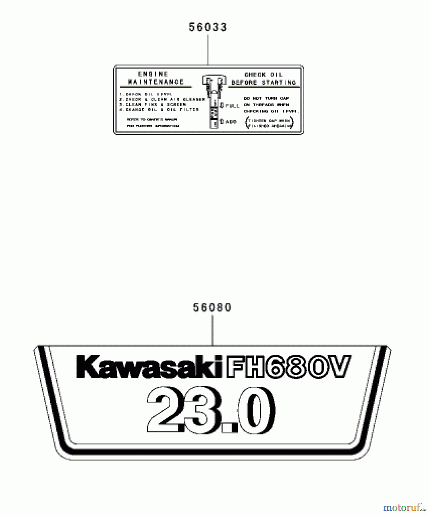  Zerto-Turn Mäher 74416TE (Z453) - Toro Z Master Mower, 132cm TURBO FORCE Side Discharge Deck (SN: 260000001 - 260999999) (2006) DECAL ASSEMBLY KAWASAKI FH680V-AS21