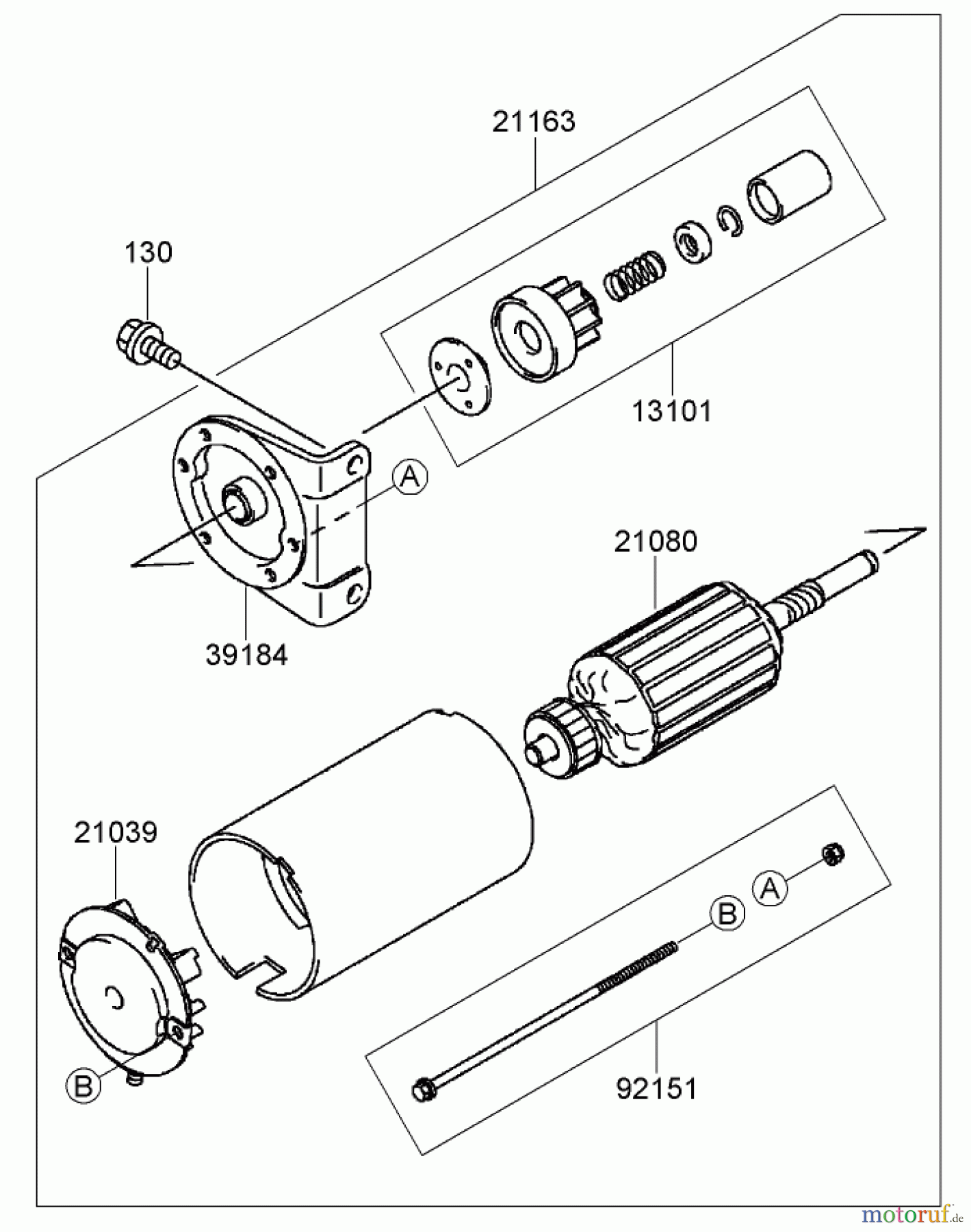  Zerto-Turn Mäher 74416TE (Z453) - Toro Z Master Mower, 132cm TURBO FORCE Side Discharge Deck (SN: 270002001 - 270999999) (2007) STARTER ASSEMBLY KAWASAKI FH680V-DS21