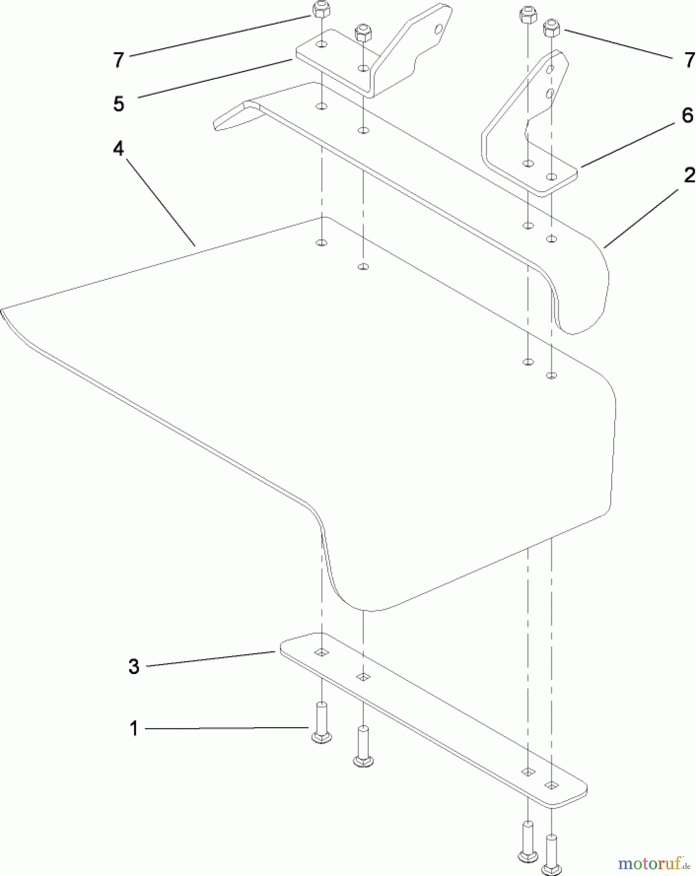  Zerto-Turn Mäher 74450TE (Z400) - Toro Z Master Mower, 122cm TURBO FORCE Side Discharge Deck (SN: 290000001 - 290999999) (2009) RUBBER DEFLECTOR ASSEMBLY NO. 108-2792