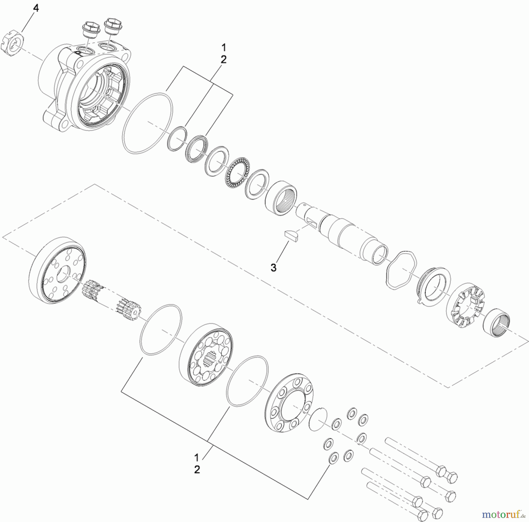  Zerto-Turn Mäher 74450TE (Z400) - Toro Z Master Mower, 122cm TURBO FORCE Side Discharge Deck (SN: 310000001 - 310999999) (2010) HYDRAULIC MOTOR ASSEMBLY NO. 103-5333