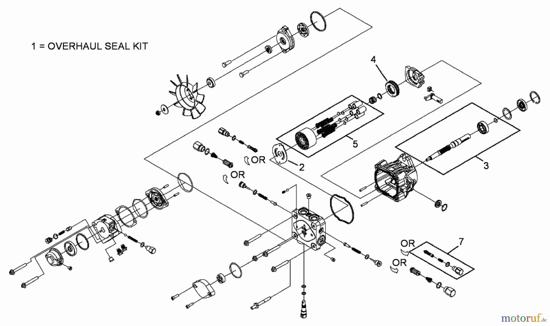  Zerto-Turn Mäher 74450TE (Z400) - Toro Z Master Mower, 122cm TURBO FORCE Side Discharge Deck (SN: 310000001 - 310999999) (2010) HYDRAULIC PUMP ASSEMBLY NO. 103-1942