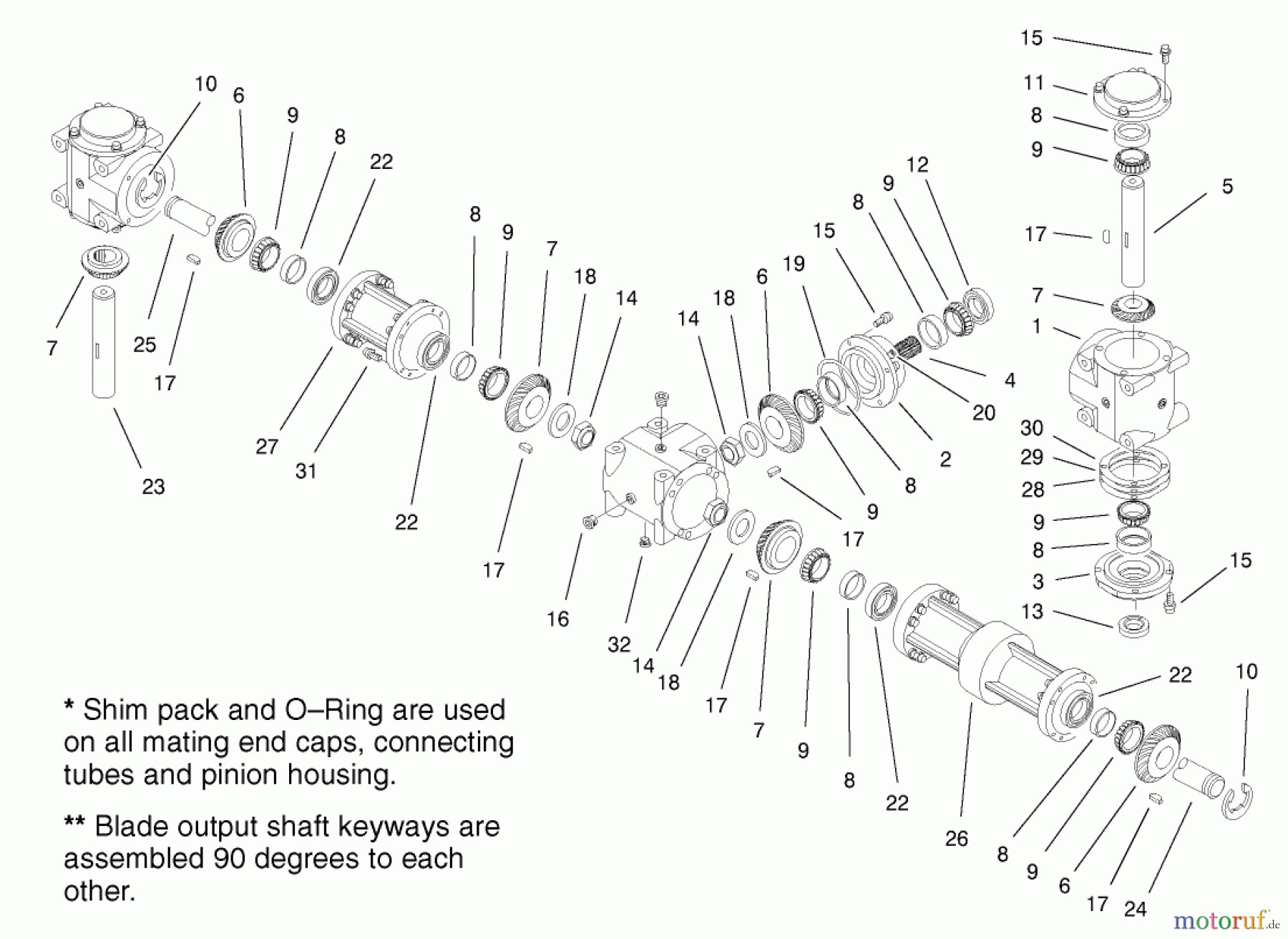  Zerto-Turn Mäher 74804TE (Z350) - Toro Z Master, 122cm Mower and Bagger (SN: 220000001 - 220999999) (2002) GEARBOX ASSEMBLY