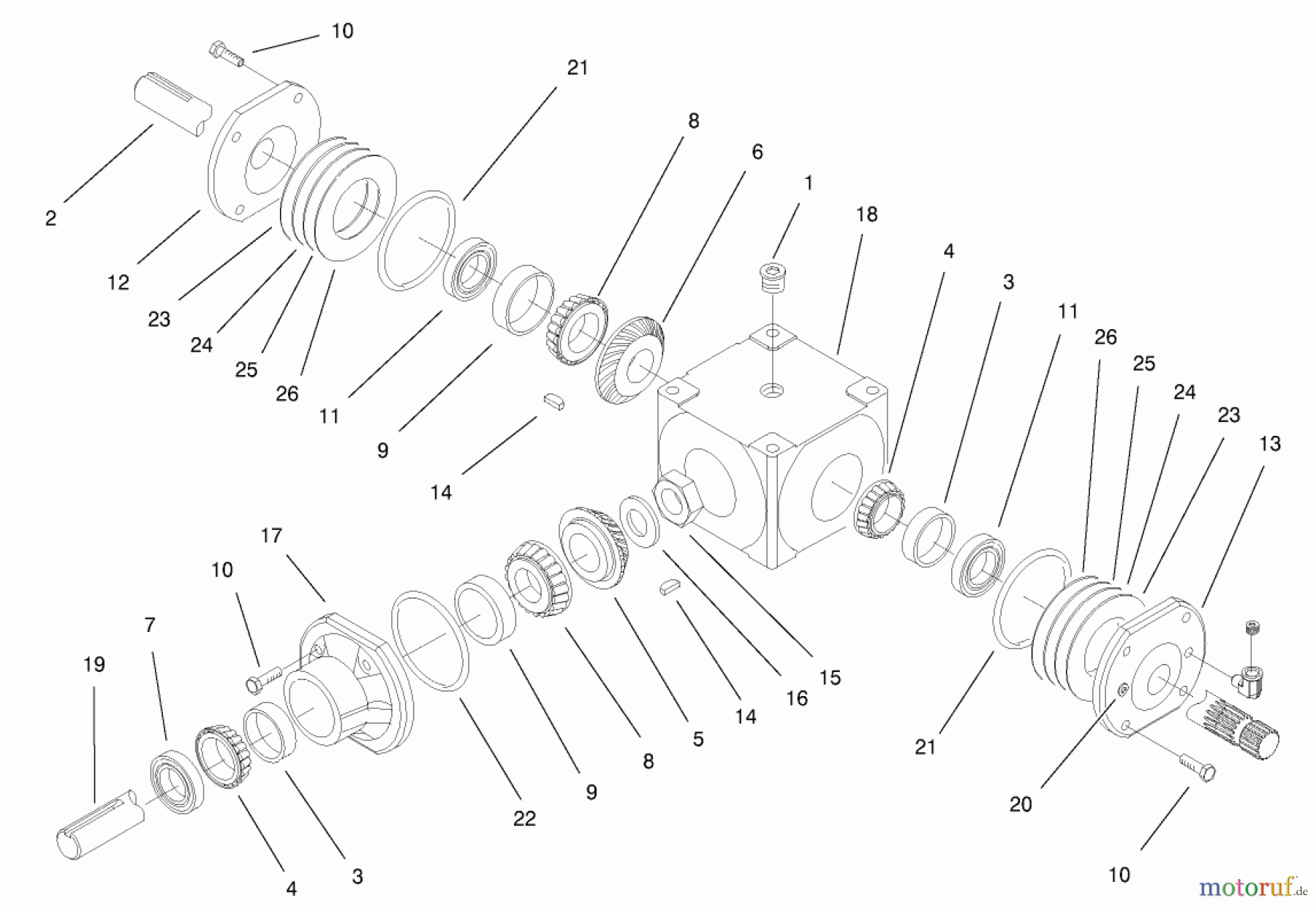  Zerto-Turn Mäher 74804TE (Z350) - Toro Z Master, 122cm Mower and Bagger (SN: 220000001 - 220999999) (2002) PTO / GEARBOX ASSEMBLY