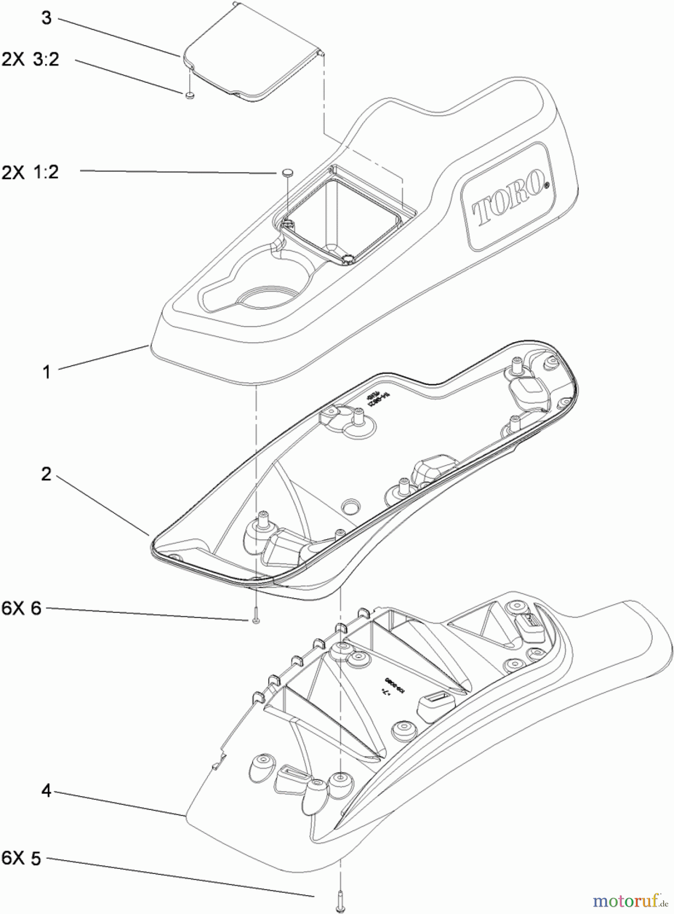  Zerto-Turn Mäher 74923TE - Toro Z Master G3 Riding Mower, 132cm TURBO FORCE Side Discharge Deck (SN: 310000001 - 310999999) (2010) LH CONSOLE ASSEMBLY NO. 115-7403