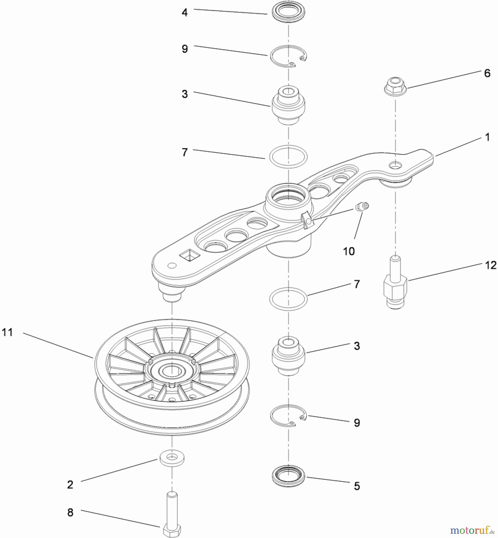  Zerto-Turn Mäher 74923TE - Toro Z Master G3 Riding Mower, 132cm TURBO FORCE Side Discharge Deck (SN: 310000001 - 310999999) (2010) PUMP ILDER ASSEMBLY NO. 116-1255