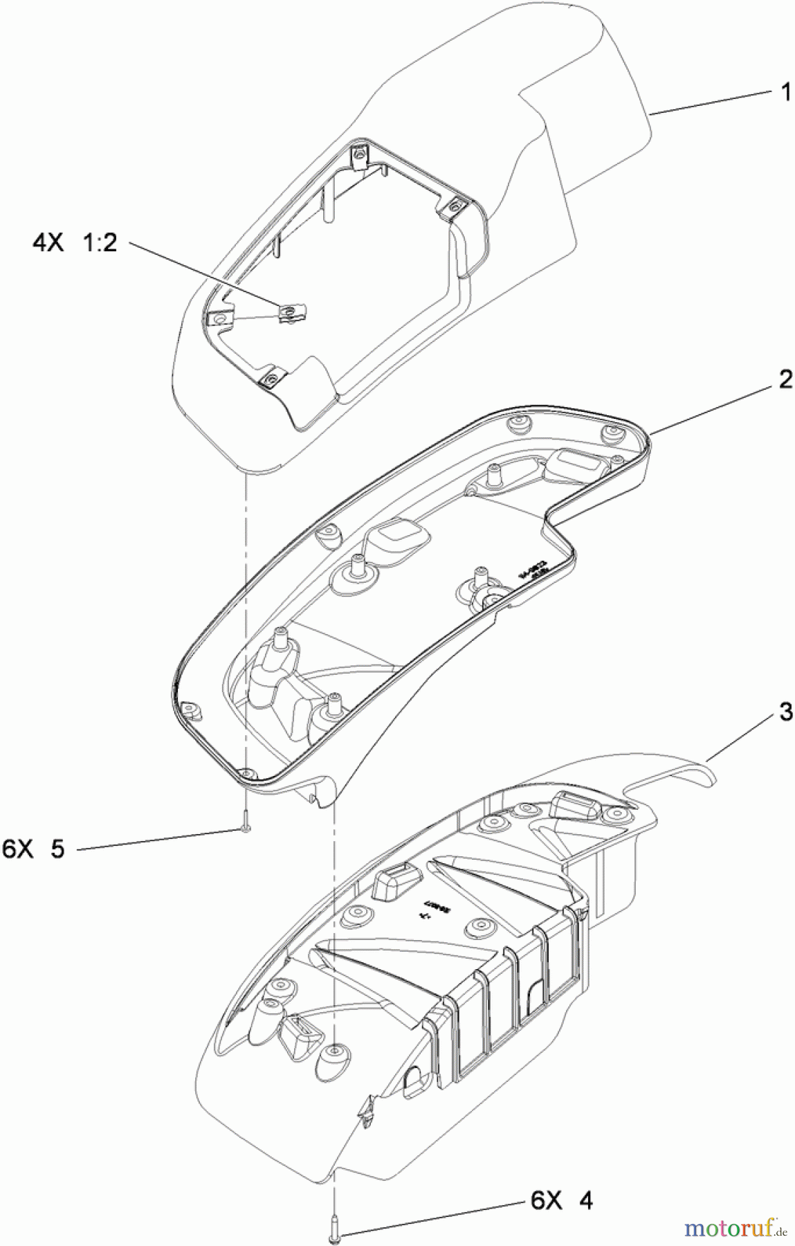  Zerto-Turn Mäher 74923TE - Toro Z Master G3 Riding Mower, 132cm TURBO FORCE Side Discharge Deck (SN: 311000001 - 311999999) (2011) RH CONSOLE ASSEMBLY NO. 115-7402