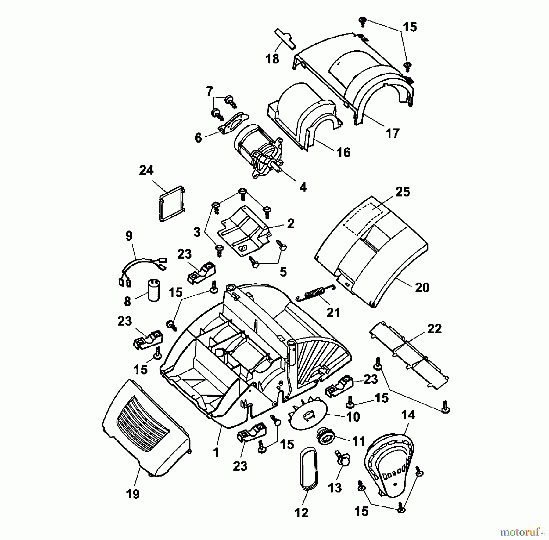  Wolf-Garten Electric verticutter Olympia V Plus 3630085 Series C  (2002) Electric motor, Belt