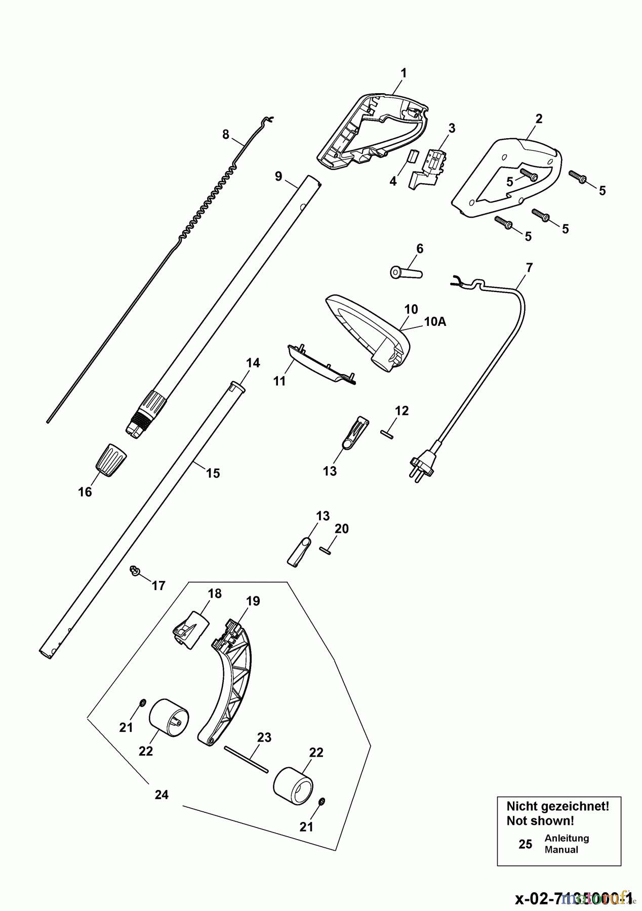  Wolf-Garten Electric trimmer GT 845 7135000 Series D, E  (2006) Handle