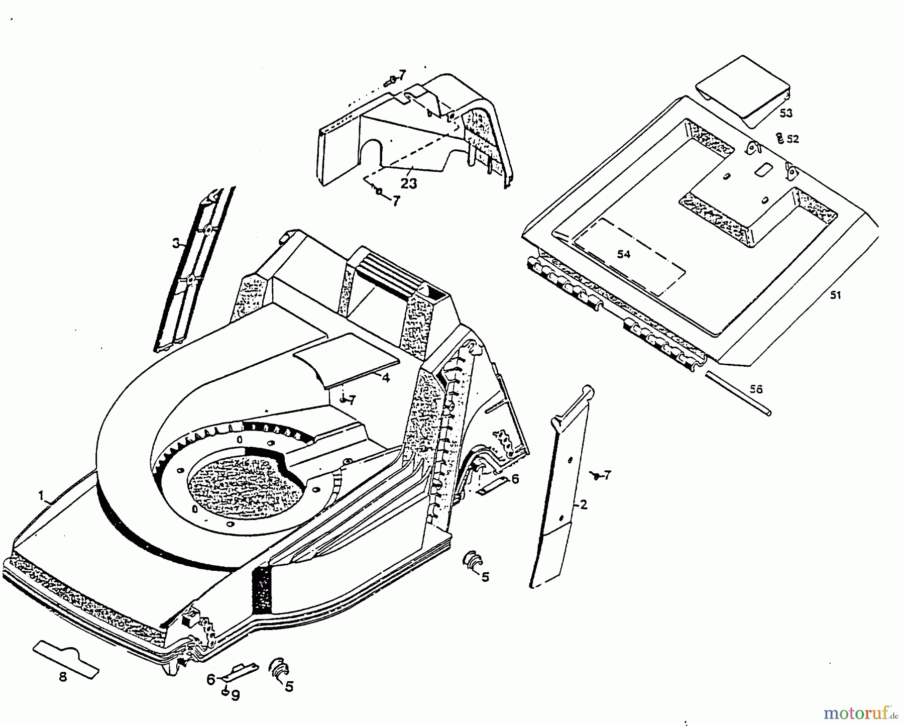  Wolf-Garten Petrol mower 4.42 B 4742880 Series C  (1996) Rear flap, Deck housing