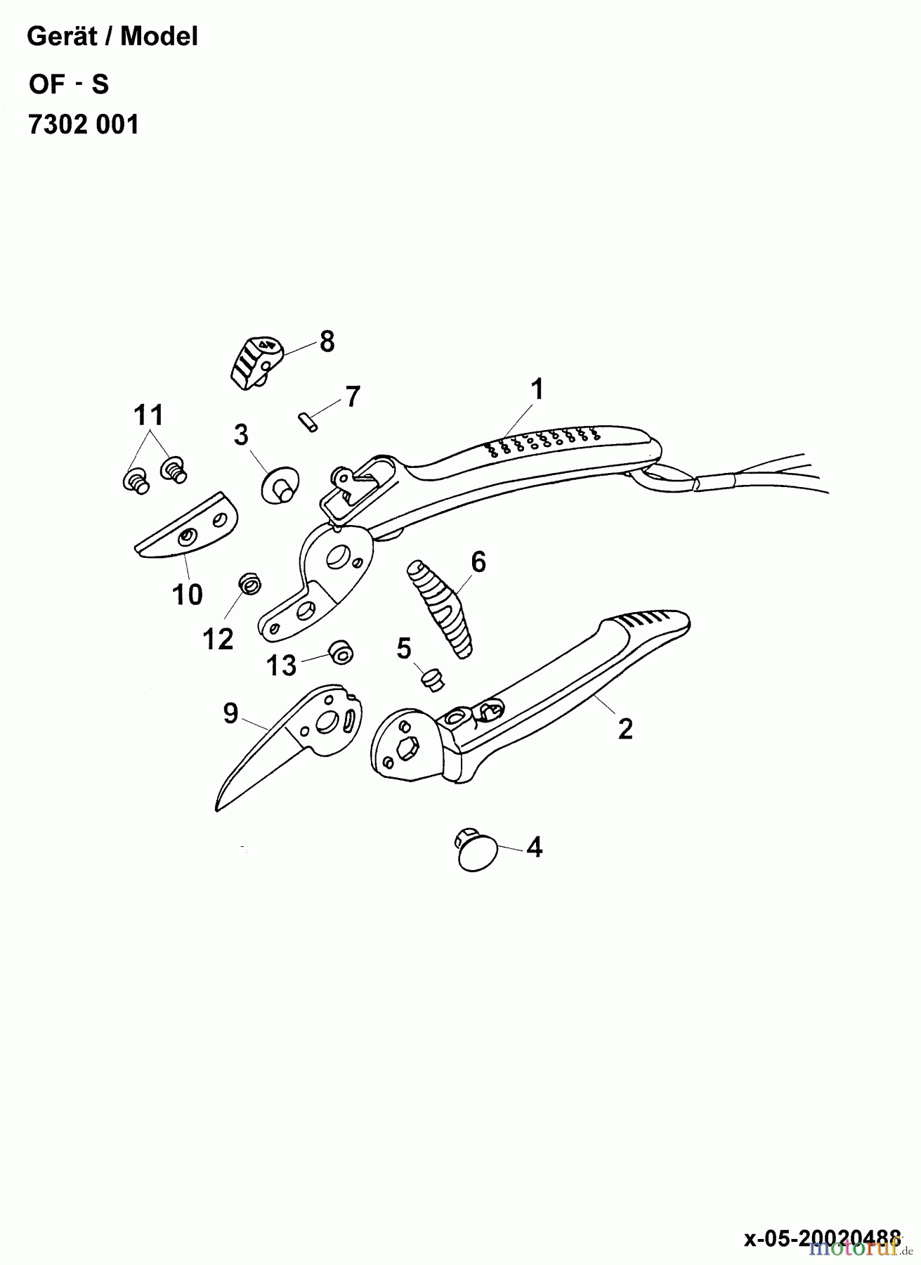  Wolf-Garten Secateurs (Anvil) OF-S 7302001  (2001) Basic machine